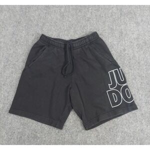 Nike Shorts Mens Small Black Just Do It Big Logo Drawstring Fleece Sportswear